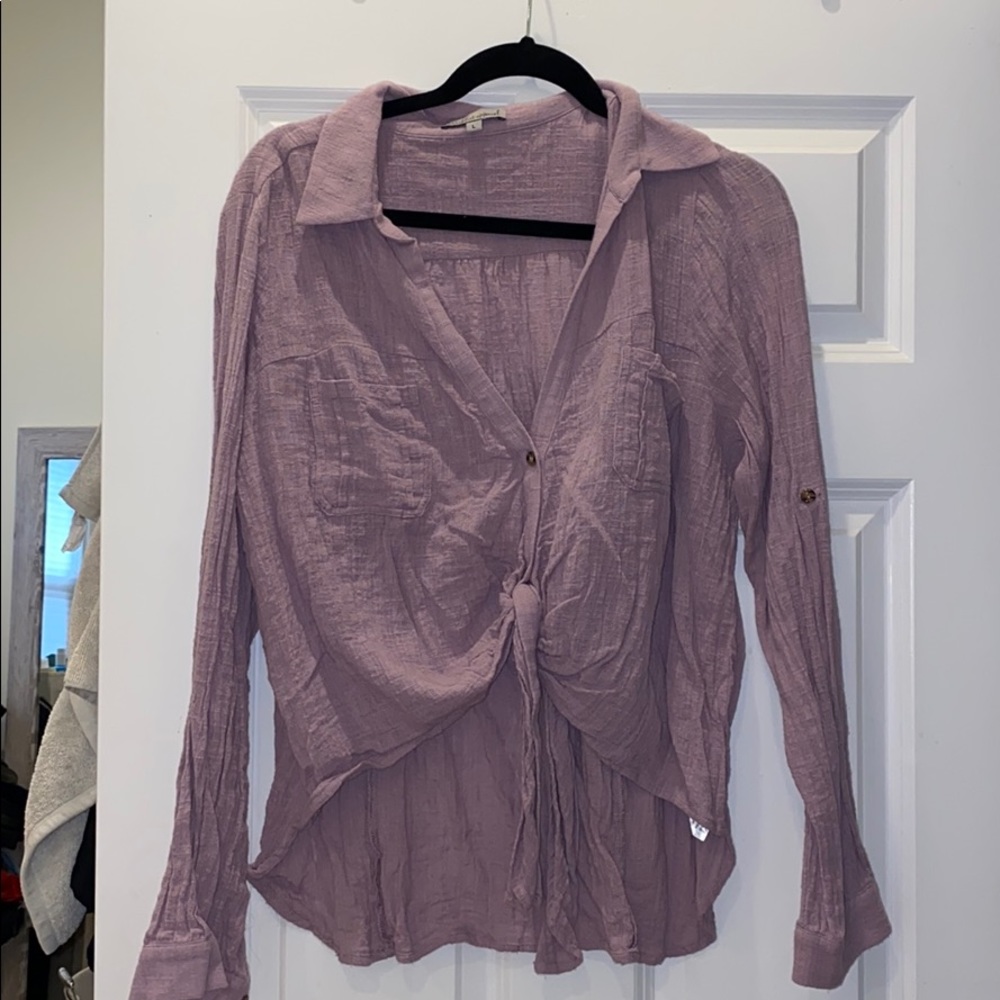 Linen purple shirt